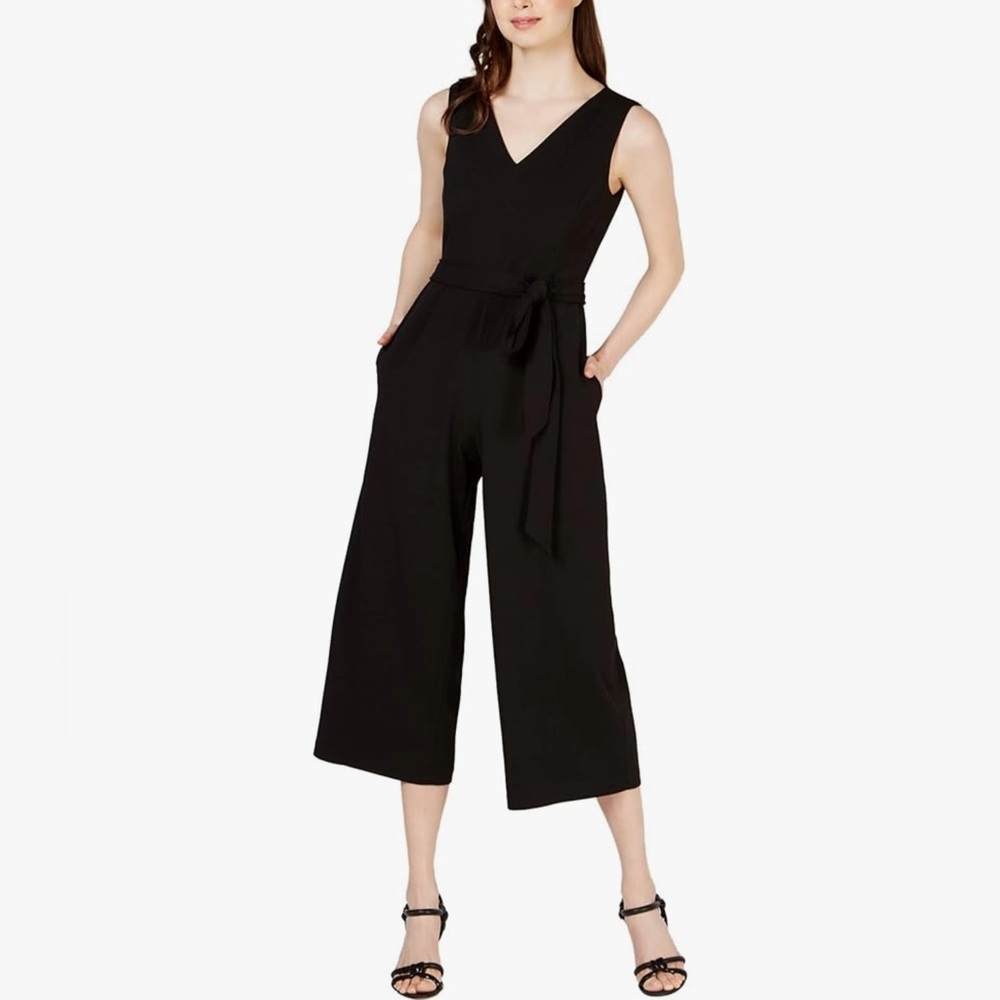 Calvin Klein Womens Commuter Pleated Jumpsuit